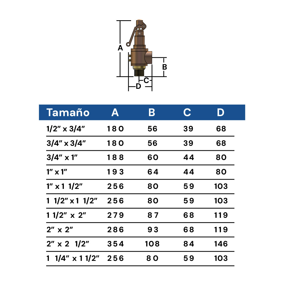 Válvula de Seguridad NPT-BCE - Modelo 211 Vayremex