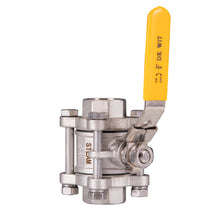 Válvula de Bola en 3 Piezas, Cuerpo Acero Inoxidable CF8M - PTFE