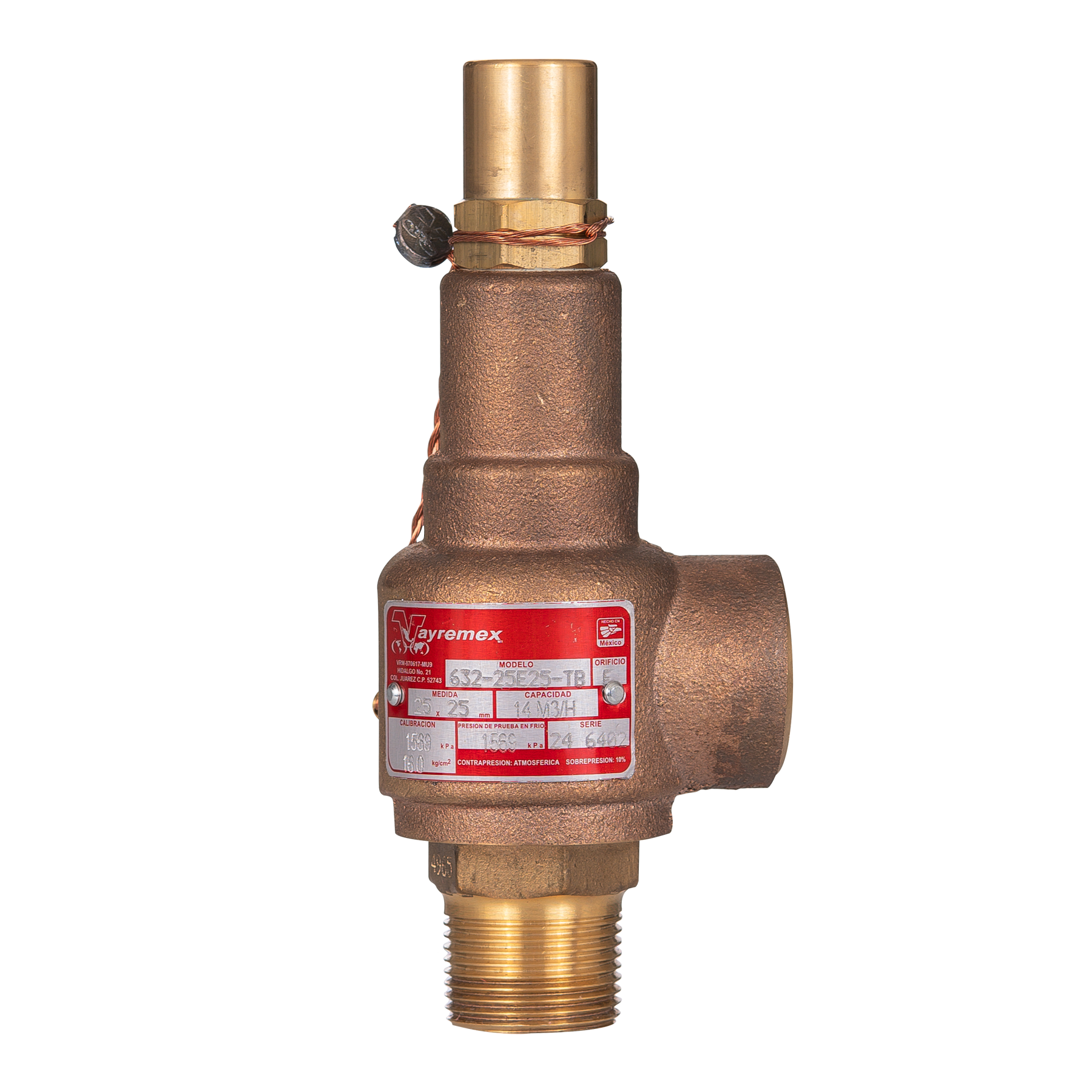 Válvula de Alivio NPT-BCE Modelo 632 Vayremex